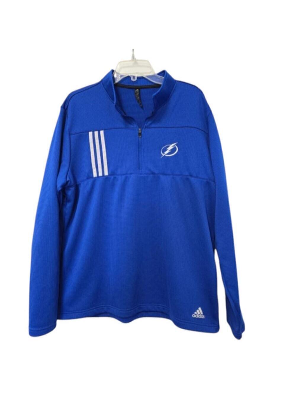 Adidas Men's Blue Quarter Zip Pullover Sweatshirt XL